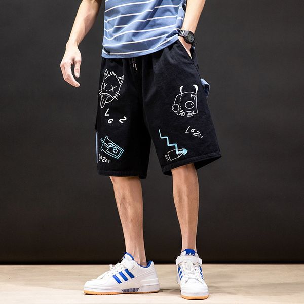 

men's pants a022-hk20253 summer large macheda tooling shorts, Black