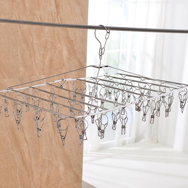 

hangers & racks stainless steel folding clip and drip laundry hanger with set of 52 clothespins for drying clothing towels diaper underwear