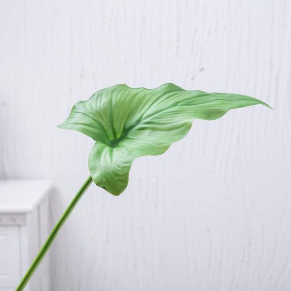 

decorative flowers & wreaths 3pcs simulation pu calla lily leaves fake plants flower decoration red palm arrangement accessories green
