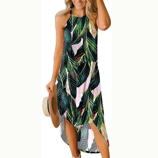 

women's dress round neck slit sling long casual dresses, Black;gray