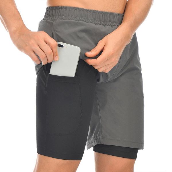 

mens summer fitness shorts beach men's jogger casual liner bodybuilding quick dry workout sport wears, White;black