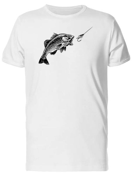 

Fish And Hook Vintage Sketch Men's Tee -Image by Shutterstock, White;black