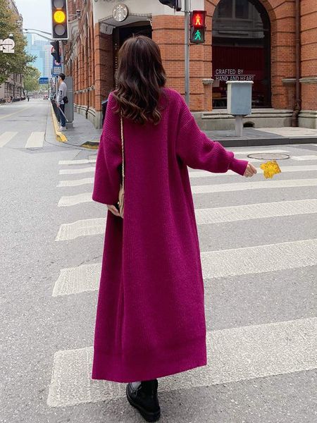 

vintage long woman oversized red wine cardigans sweaters attacked d531, White;black