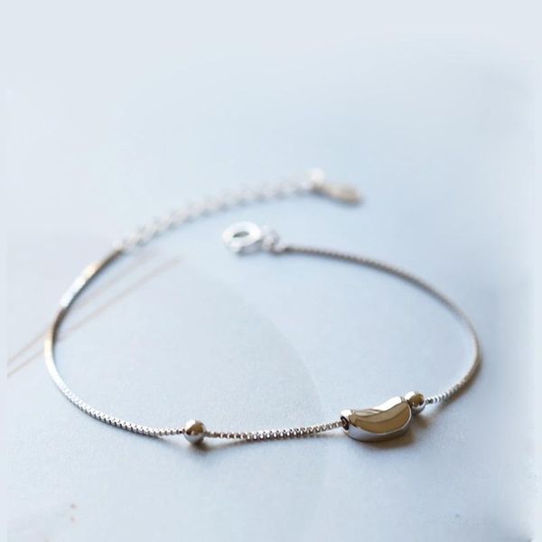 Link, Kette La MaxZa Bead Erbse Saubohne Charm 925 Sterling Silber minimalistische Armbänder für Frauen Armband Schmuck
