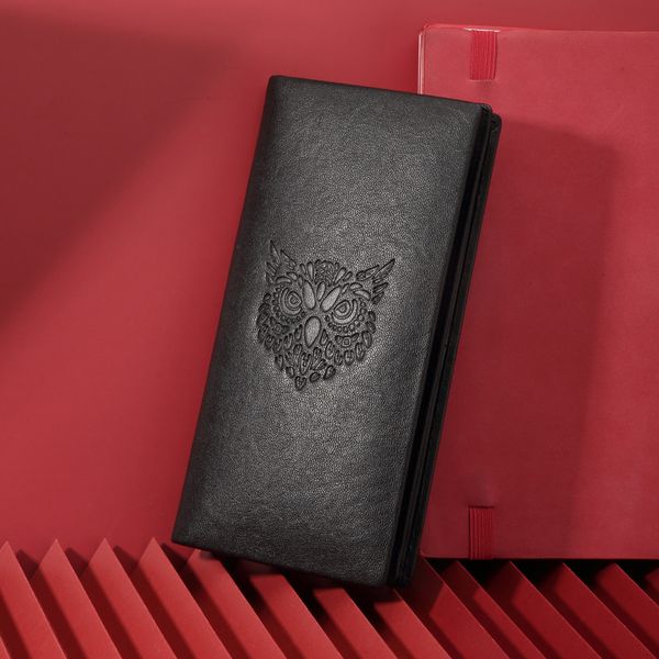 

c.deny men box version] men [gift art fashion leather leather hand-painted italian wallet owl ngmgt lianquan004, Red;black