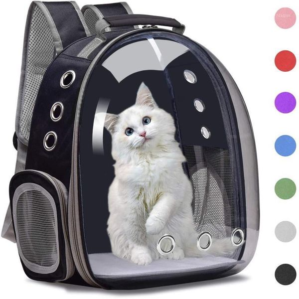 

cat carriers,crates & houses pet bag go out portable transparent dog solid color double shoulder backpack goods for cats transporter