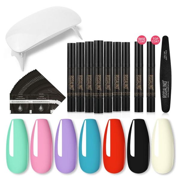 

nail gel 31pcs polish pen uv soak off base coat led lamp set for nails extension art decoration, Red;pink