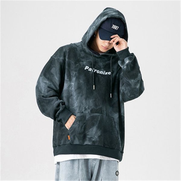 

oversized hoodies tie-dye hooded sweater sports fitness men's couple hoodie cause outdoor clothing, Blue;black