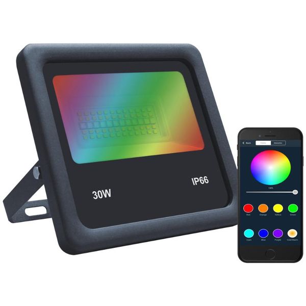 

floodlights smart rgb led flood lights bluetooth app group control 20w 30w 50w outdoor floodlight spotlight garden landscape lighting