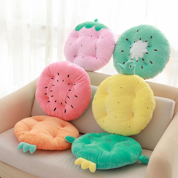 

plush fruits round cushion chair pillow plants decor pillow strawberry kiwi pineapple watermelon carrot cactus 45*45cm