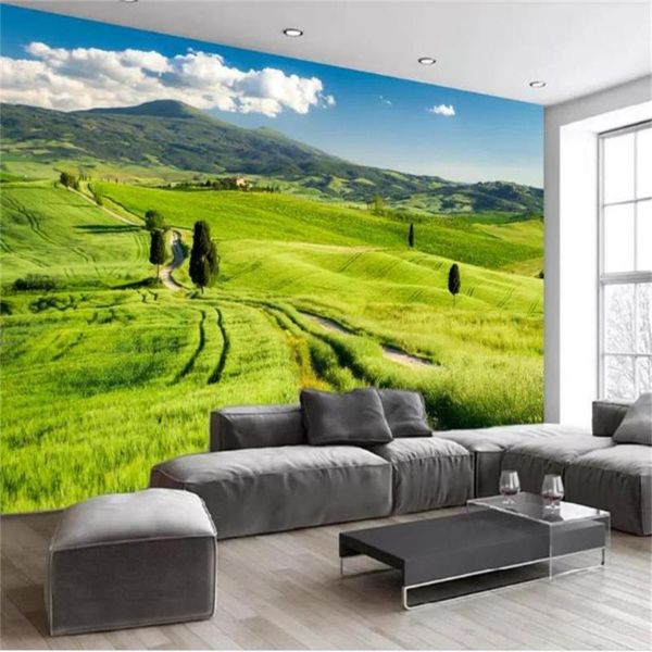 

custom 3d po wallpaper mural room sofa tv backdrop living bed grassland scene picture wallpapers