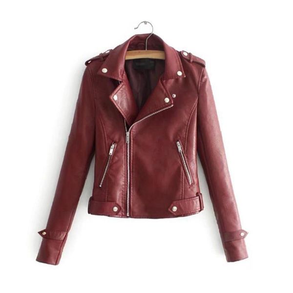 

jacket slim motorcycle pocket leather jacket autumn women's zipper, Black;brown