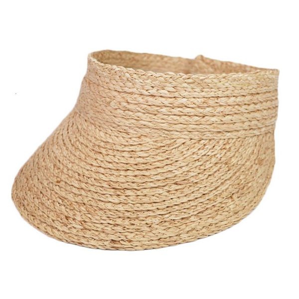 

wide brim hats summer ladies uv roll up korean sun visor hat women straw raffia caps s4xa, Blue;gray