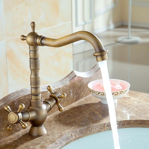 

bathroom sink faucets antique brass lengthen bibcock wash basin faucet and cold, copper rotated mixer water tap retro