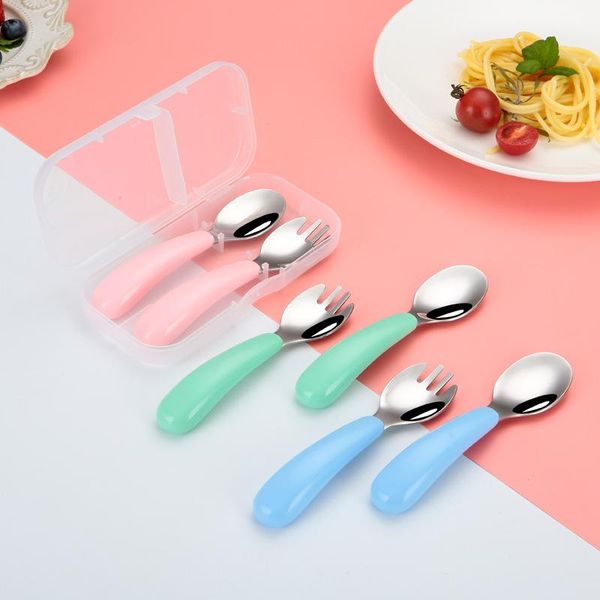 

forks portable sets of 304 stainless steel spoon fork for infant and young child feeding baby tableware cartoon spork