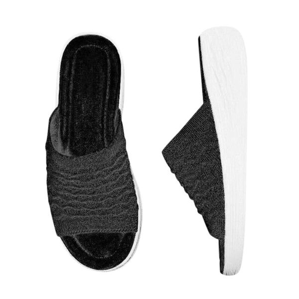 

leisure slippers women 2021 casual sandals summer slip on shoes outdoor roman beach woman solid flip flops, Black