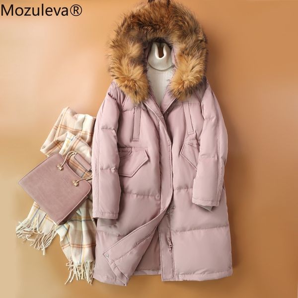 

collar white duck down jacket women winter 's school overcome 210427, Black