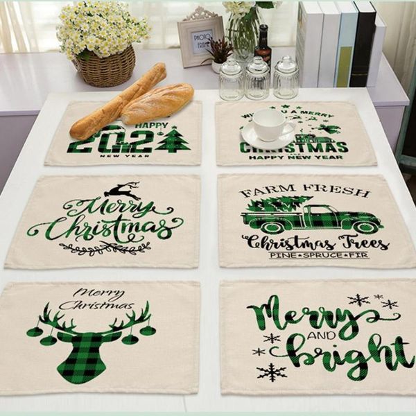 

mats & pads tear resistant portable xmas themed pattern table placemat for household