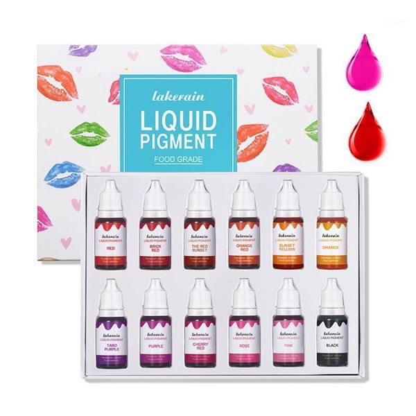 

color/set liquid pigment for lip gloss diy dyes soap making coloring set edible colorants plasticine water oil dual use1