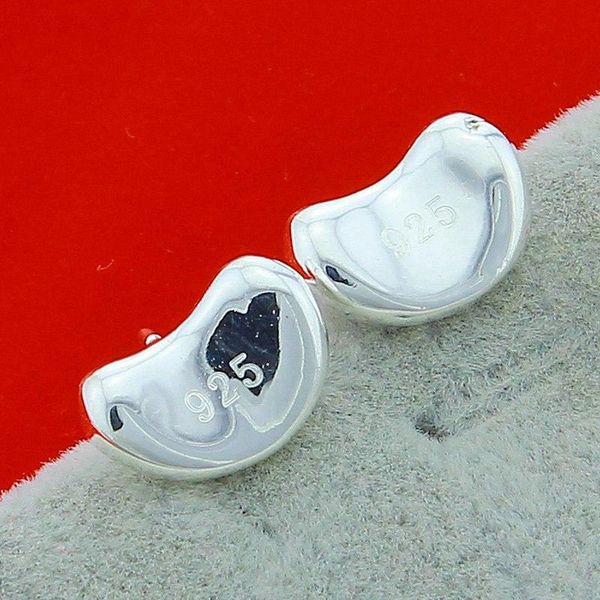 

stud 925 sterling silver classic beans earrings girl ladies fashion jewelry christmas gift, Golden;silver