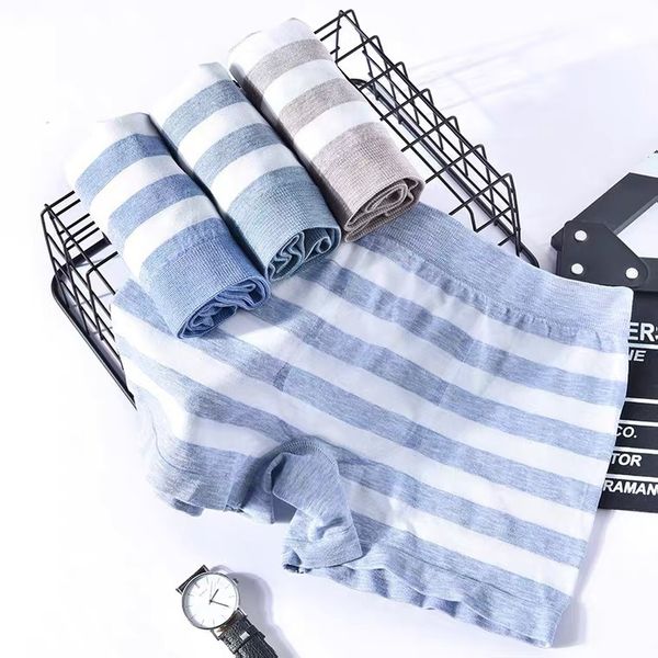 

underpants the high-quality goods colorful cotton breathable men's british pants striped boxers seamless comfortable soft high end stud, Black;white