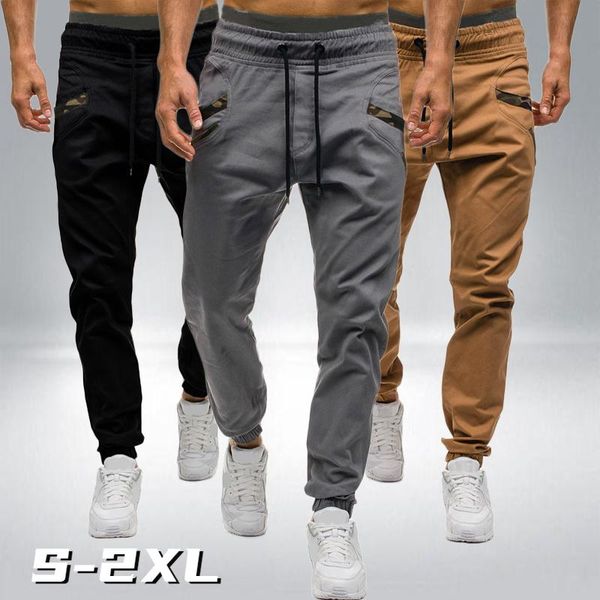 

men's pants mens hip hop sweatpants fashion cargo japanese streetwear sports casual cotton trousers beam foot, Black