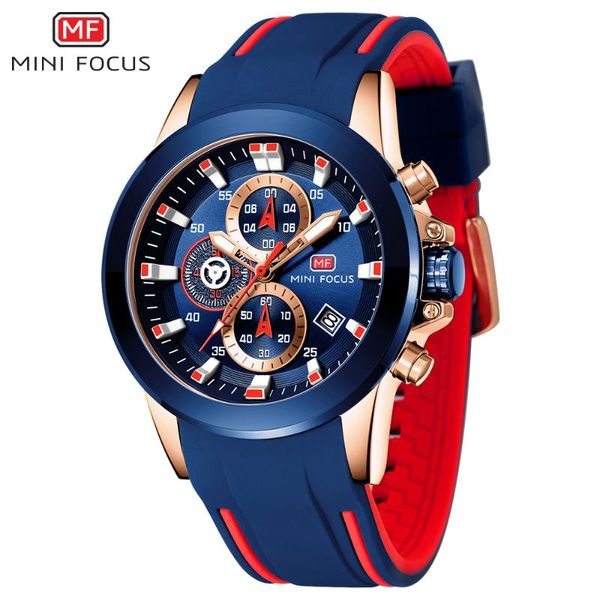 

wristwatches minifocus sports men's watch waterproof accurate timing function for men atieno steeldive temperament relogio masculino, Slivery;brown