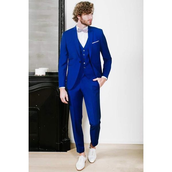 

men's suits & blazers classic men 2021 blue slim fit suit vest casual prom wedding groomsmen groom tuxedo (jacket+pants+vest), White;black