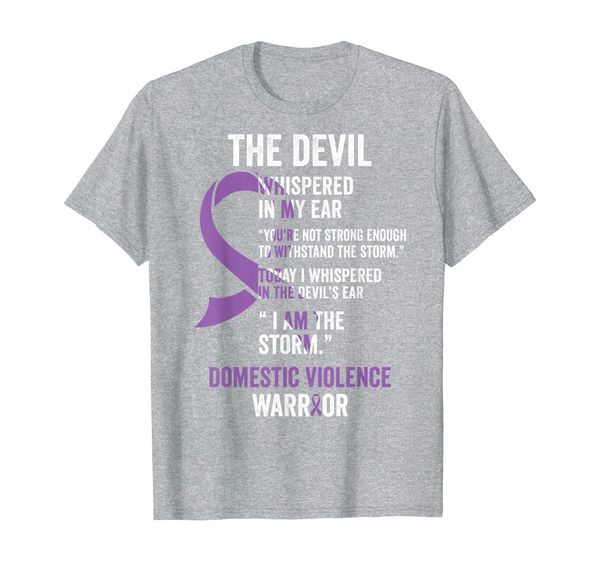 

the devil- domestic violence awareness ribbon t shirts, White;black
