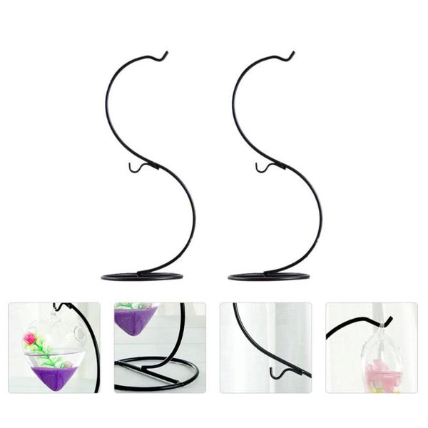 

hooks & rails 2pcs iron hanging stand shape display rack terrarium holder