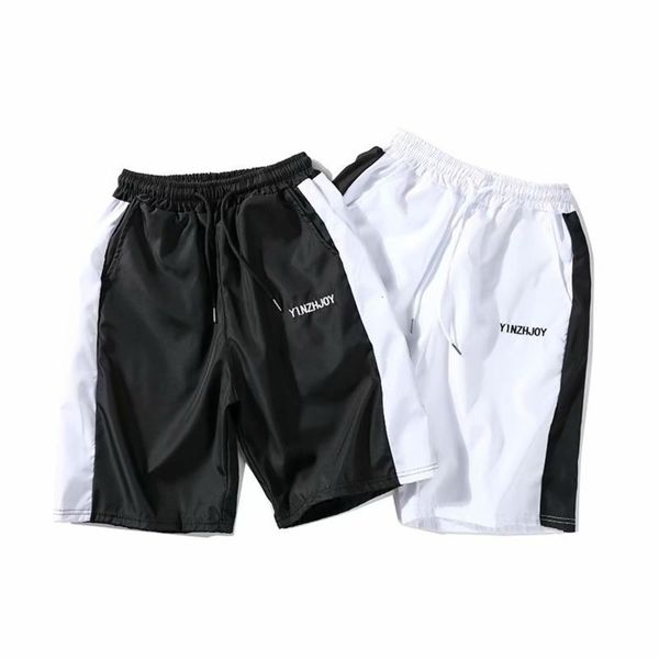 

men's shorts summer men's beach pants loose casual embroidery trend shorts sports capris, White;black