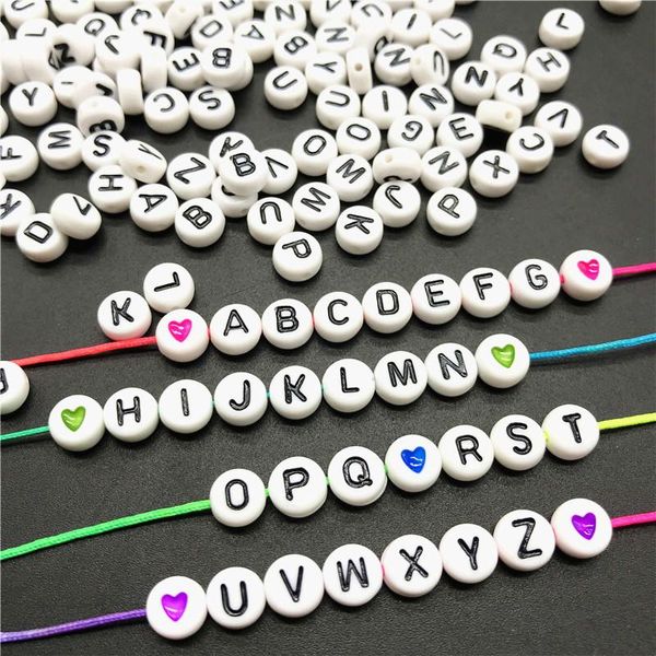 

other 100pcs/lot 4x7mm acrylic spacer beads letter oval alphabet for jewelry making diy handmade accessories