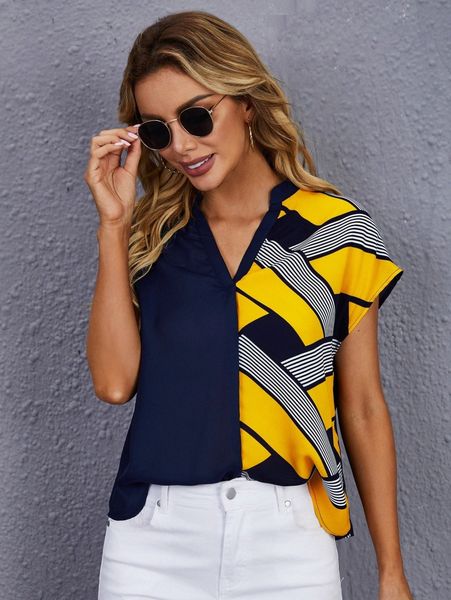 

geo print notched neck m8ix#, White