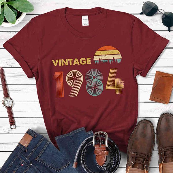 

women's t-shirt vintage 1984 classic rosie women's shirt funny retro 37th birthday present idea for grandmother mother wife girl c, White