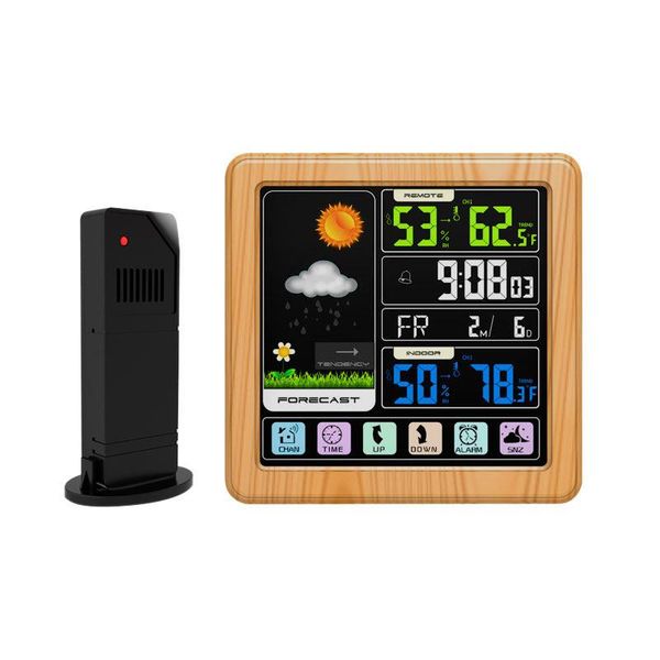 

other clocks & accessories creative touch screen wireless weather alarm clock multi-function color indoor and outdoor temperature hygrometer