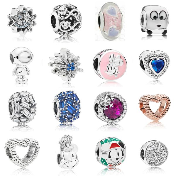 NUOVO 2021 100% 925 Sterling Silver796599CZ-1 Abbondanti cuori in vetro di Murano Charm e lussuosi braccialetti originali da donna fai-da-te Gioielli di moda