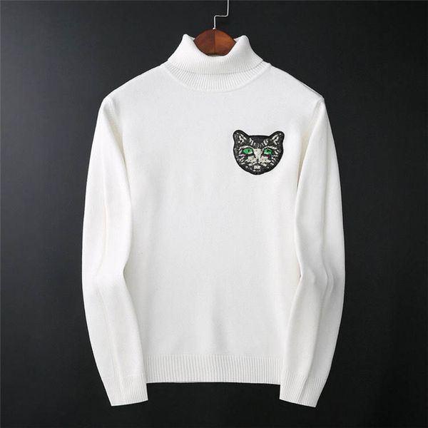 

2023 fashion men and women designer sweater casual couple high-neck long-sleeved knitted embroidery sweatshirt multicolor size shirts sweate, White;black