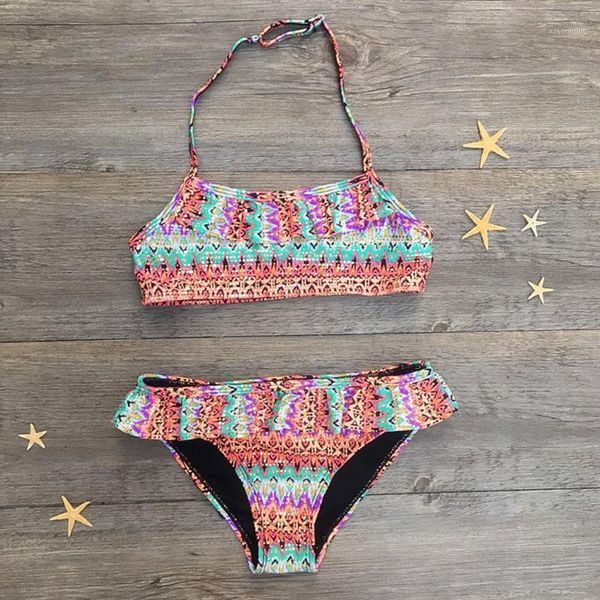 

kawaii baby girls beach bikini sets summer designer floral print beachwear tankini brazilian bathing suit twopiece swimsuit, Black