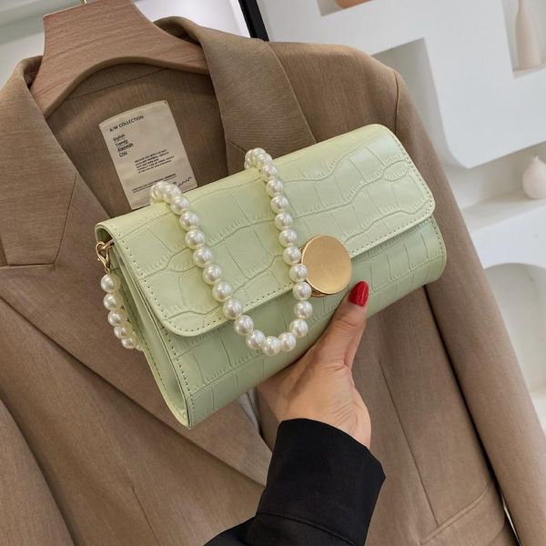

evening bags women's shoulder bag 2021 stone bolsas fashion ladies pu leather simple summer chain female crossbody for women