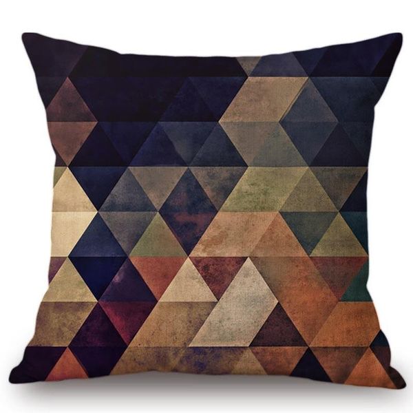 

cushion/decorative pillow nordic luxury style mosaic triangle plaids geometric case cushion cover car seat office chair decor throw