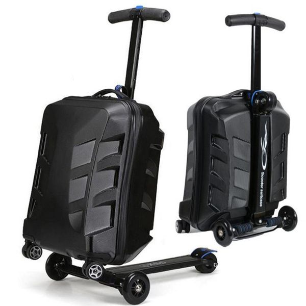 

suitcases 21" inch scooter suitcase spinner aluminum skateboard trolley koffer luggage for traveling students oxford