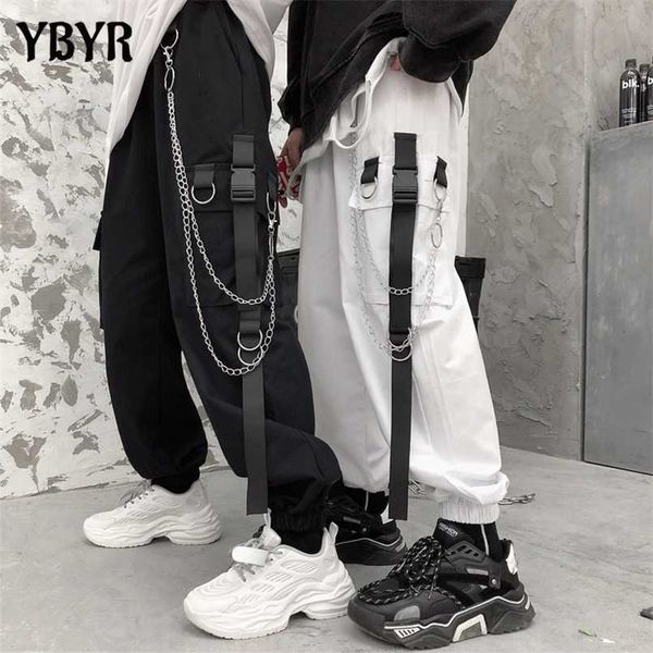 

women cargo harem pants side pockets black white hip hop casual male female joggers trousers fashion casual streetwear pants 211112