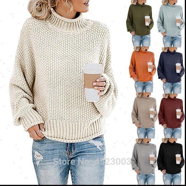 

turtleneck oversized batwing women sweaters long sleeve pullover loose chunky knit jumper, White;black