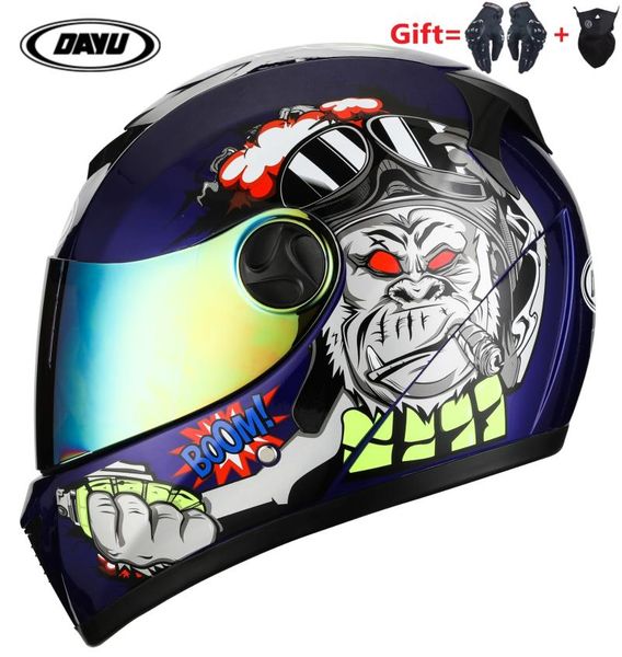 

full face motorcycle helmet dual lens motorbike double visors dirt bike helmets