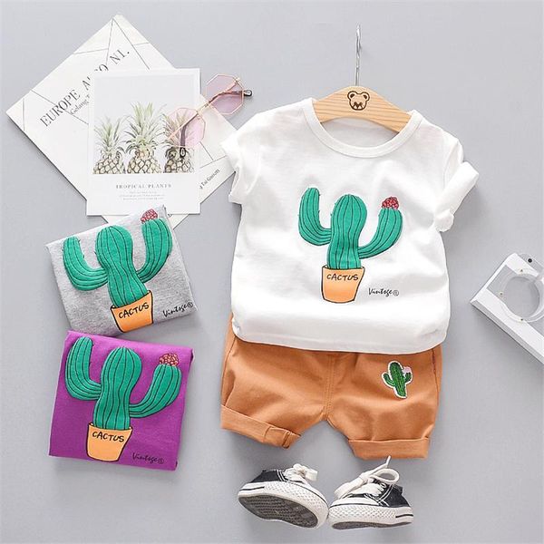 

baby boys/girls cartoon clothing set summer kids tracksuit infant born outfits cotton t-shirt+shorts 2pcs toddler children sets, White