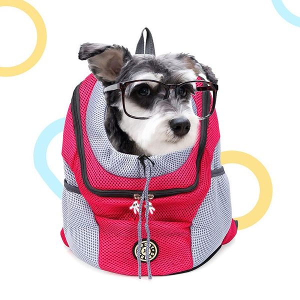

out double shoulder portable travel backpack outdoor breathable pet dog carrier bag front mesh head car seat covers