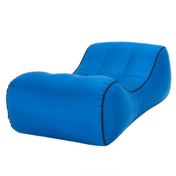 

floating sleeping inflatable sofa air bed portable nylon navy blue easy carry space saving seaside chair camp furniture