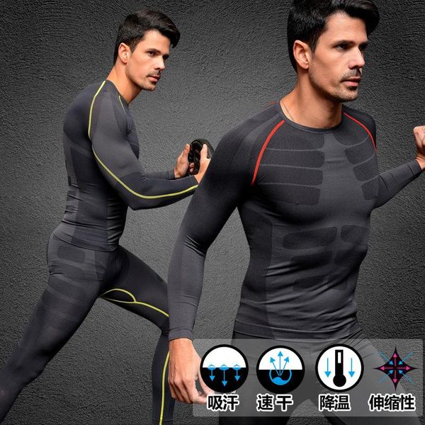 

men's t-shirts men clothing long sleeve exercise casual fitness t-shirt tight compression plus sizes 3 colors, White;black