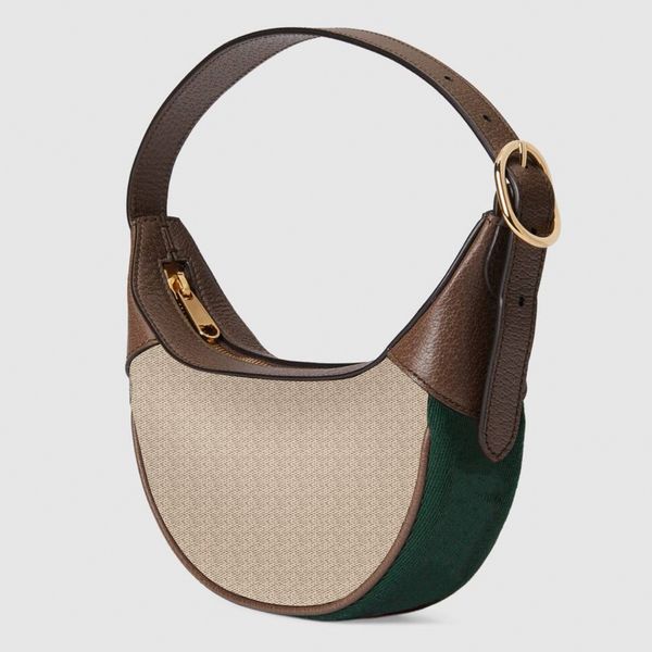 658551 Ophidia demi-lune sous les bras sac à bandoulière femmes Vintage Mini boulette sac à main dame mignon panier croissant en forme de sacs