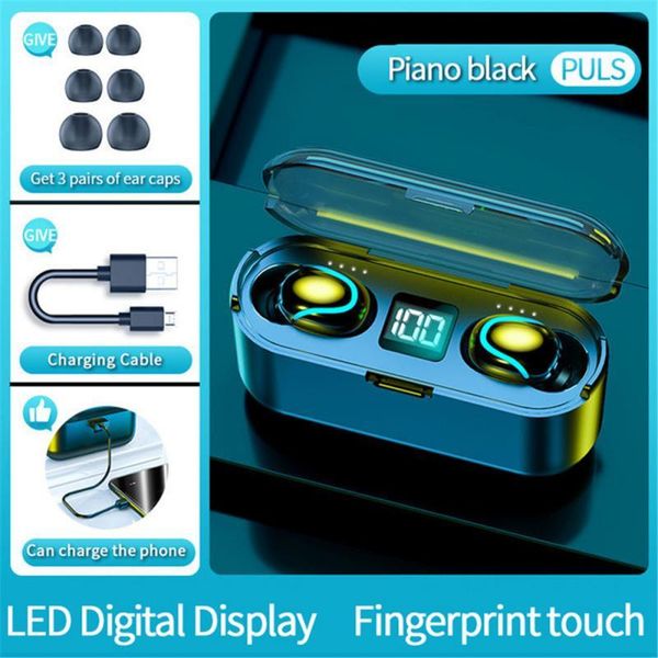 

5.0 earphones charging box wireless headphone 9d natural sound stereo sports earbuds headsets with microphone cell phone